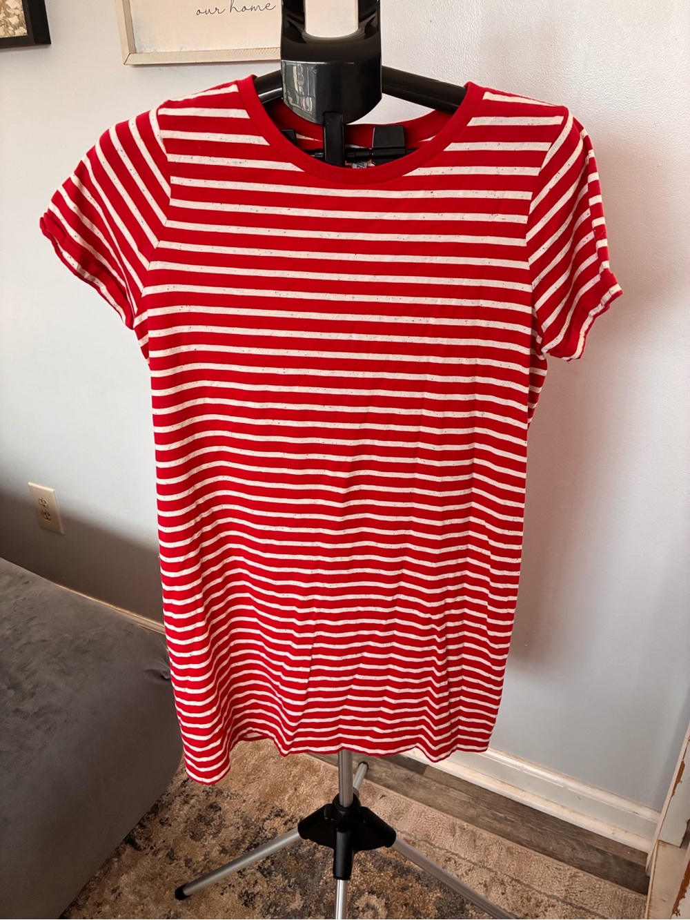 Sonoma Red and White Striped Midi Dress